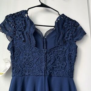 Rare Editions Navy Lace Dress